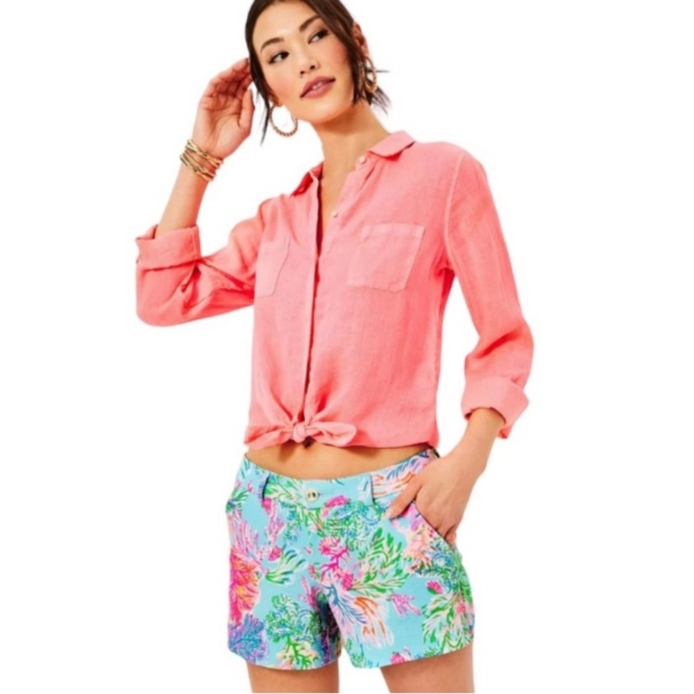 Lilly Pulitzer Women’s Callahan Shorts Celestial Blue Cay To My Heart Size 4